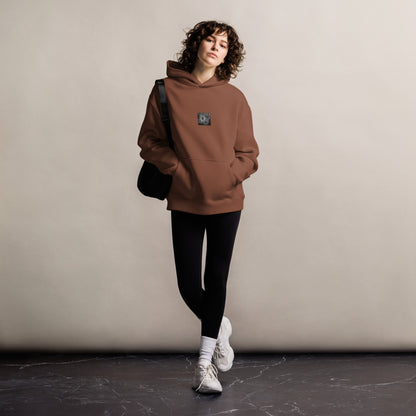 Red Spider Lily B&W Art – Unisex Oversized Hoodie, Chestnut, Front View