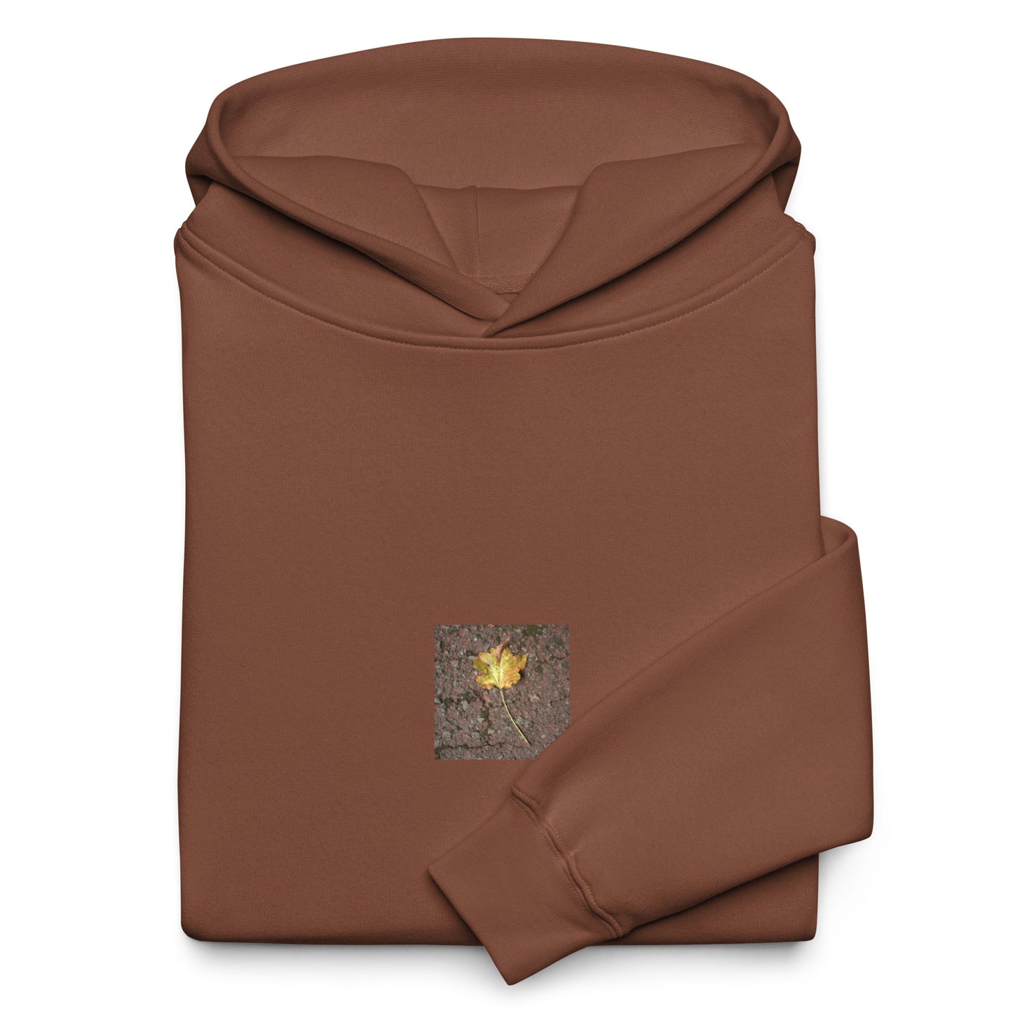 Maple Leaf Botanical Art – Unisex Oversized Hoodie, Chestnut, Front View