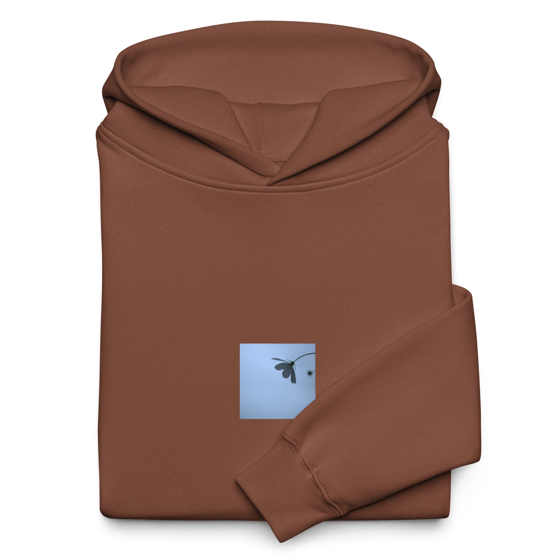 Cosmos Flower Botanical Art – Unisex Oversized Hoodie, Chestnut, Front View