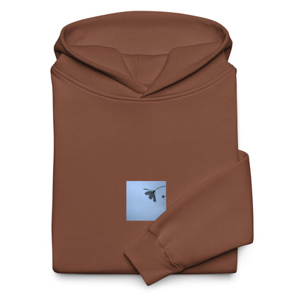 Cosmos Flower Botanical Art – Unisex Oversized Hoodie, Chestnut, Front View