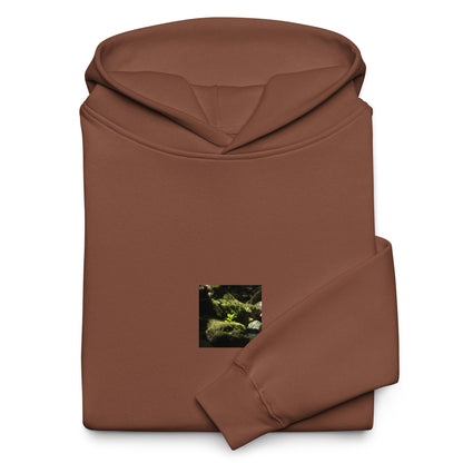 Plant on a Rock Art – Unisex Oversized Hoodie, Chestnut, Front View