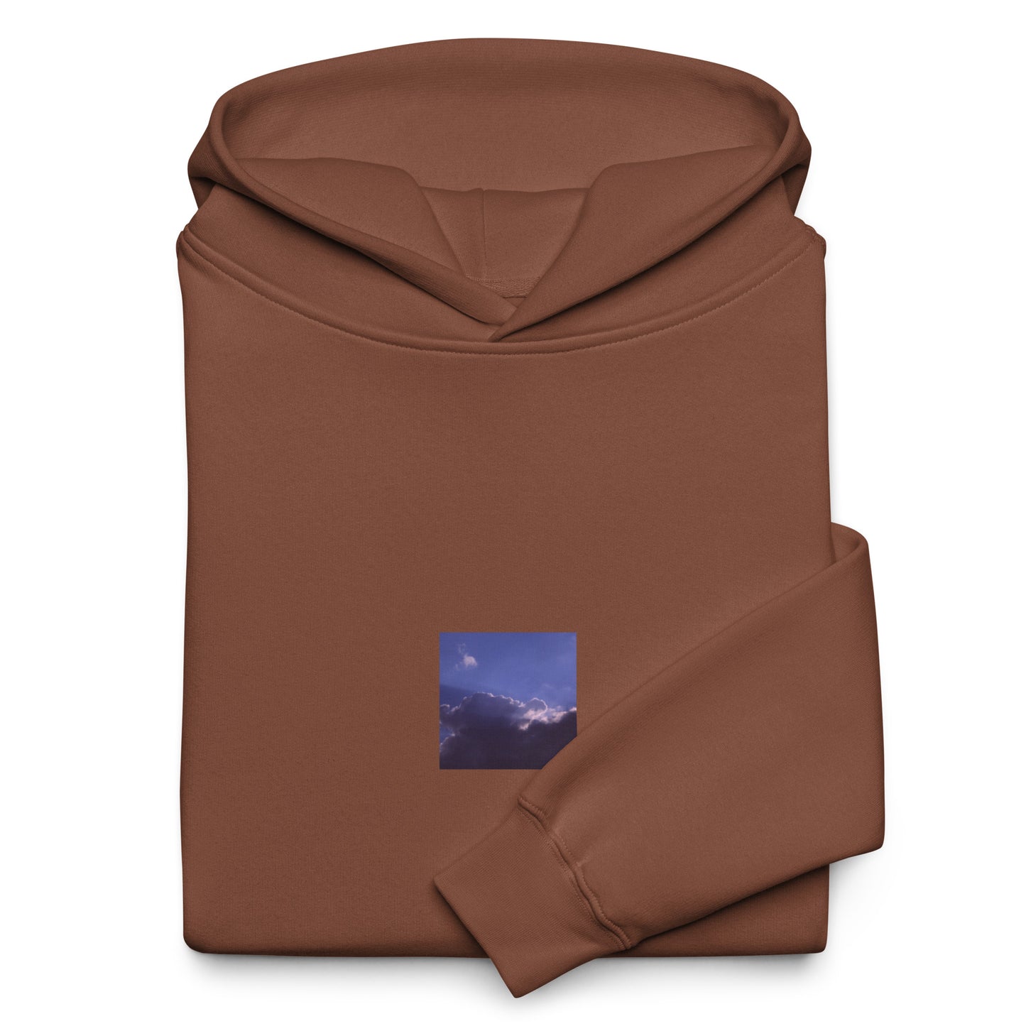 Clouds, Light, Sky - Oversized Hoodie, Chestnut, Front View