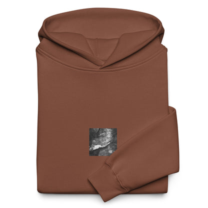 Drifted Leaf (B&W) - Oversized Hoodie Chestnut
