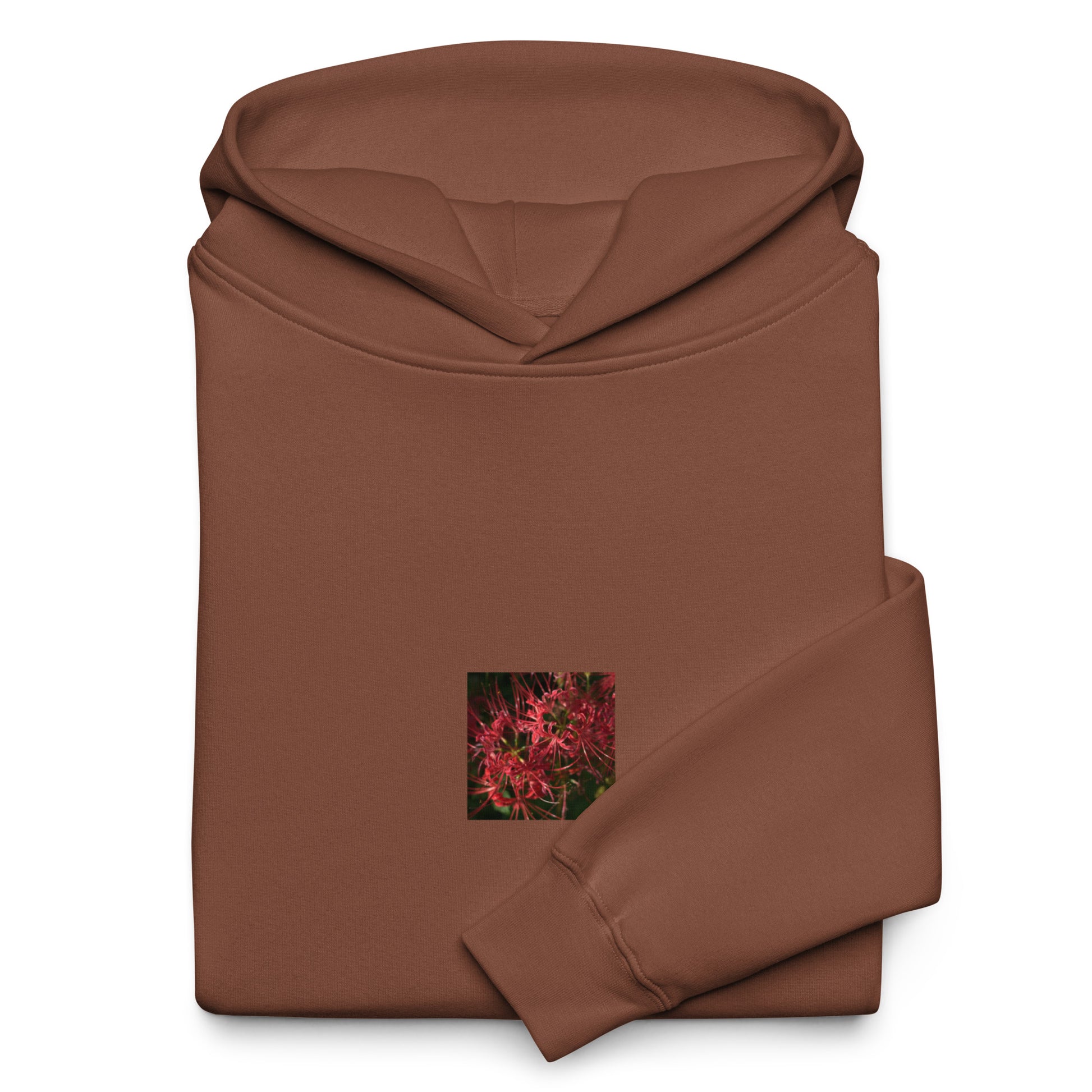 Red Spider Lily Oversized Hoodie, chestnut