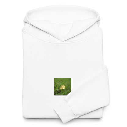 Yellow Fallen Leaf Botanical Art – Unisex Oversized Hoodie, White, Front View