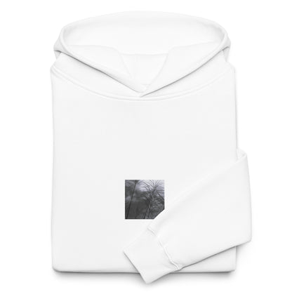 Silver Grass Cluster Botanical B&W Art – Unisex Oversized Hoodie, White, Front View
