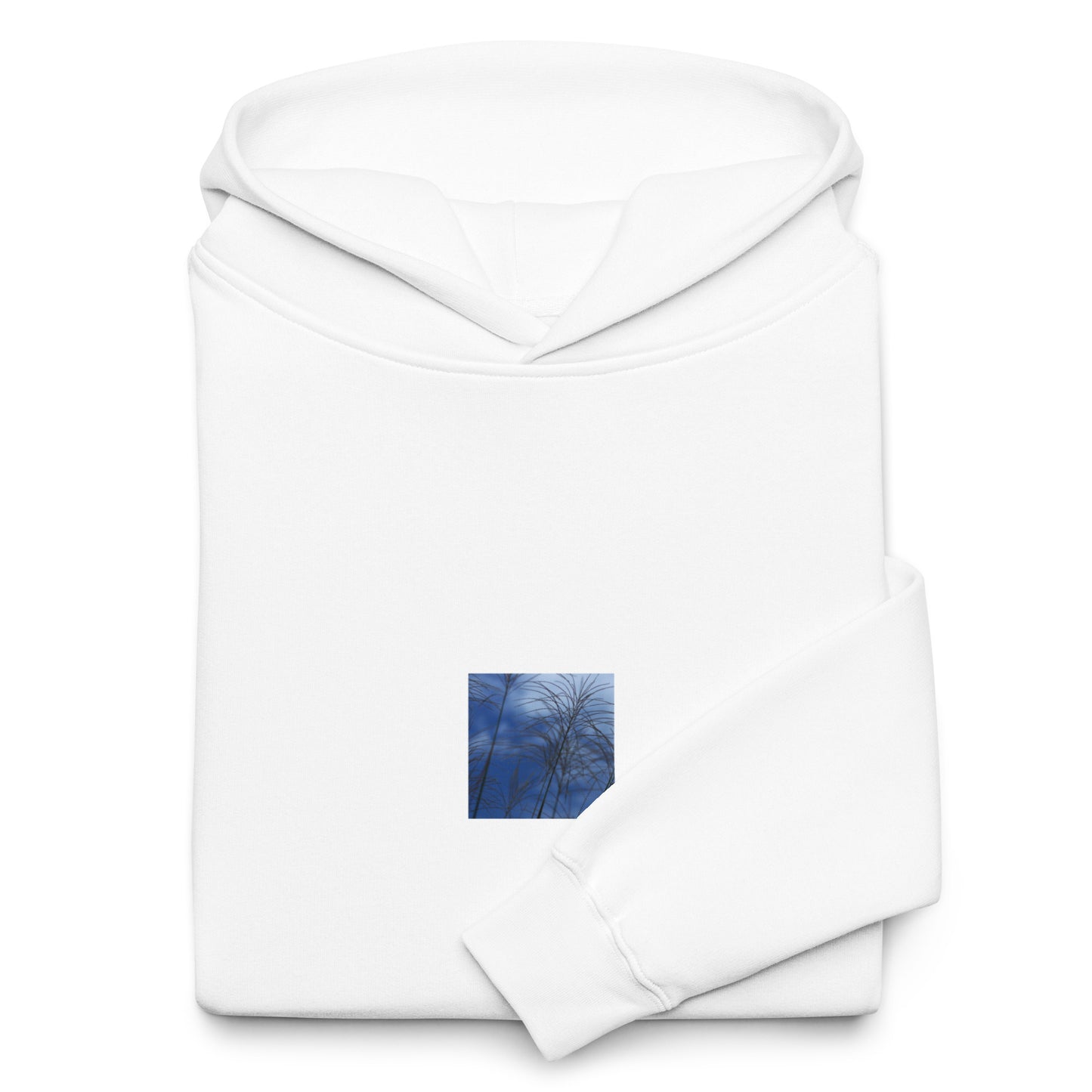 Silver Grass Cluster Botanical Art – Unisex Oversized Hoodie, White, Front View