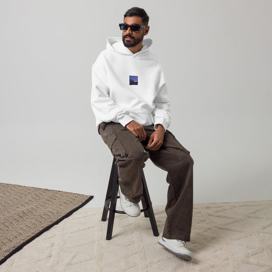 Clouds, Light, Sky - Oversized Hoodie, White, Front View