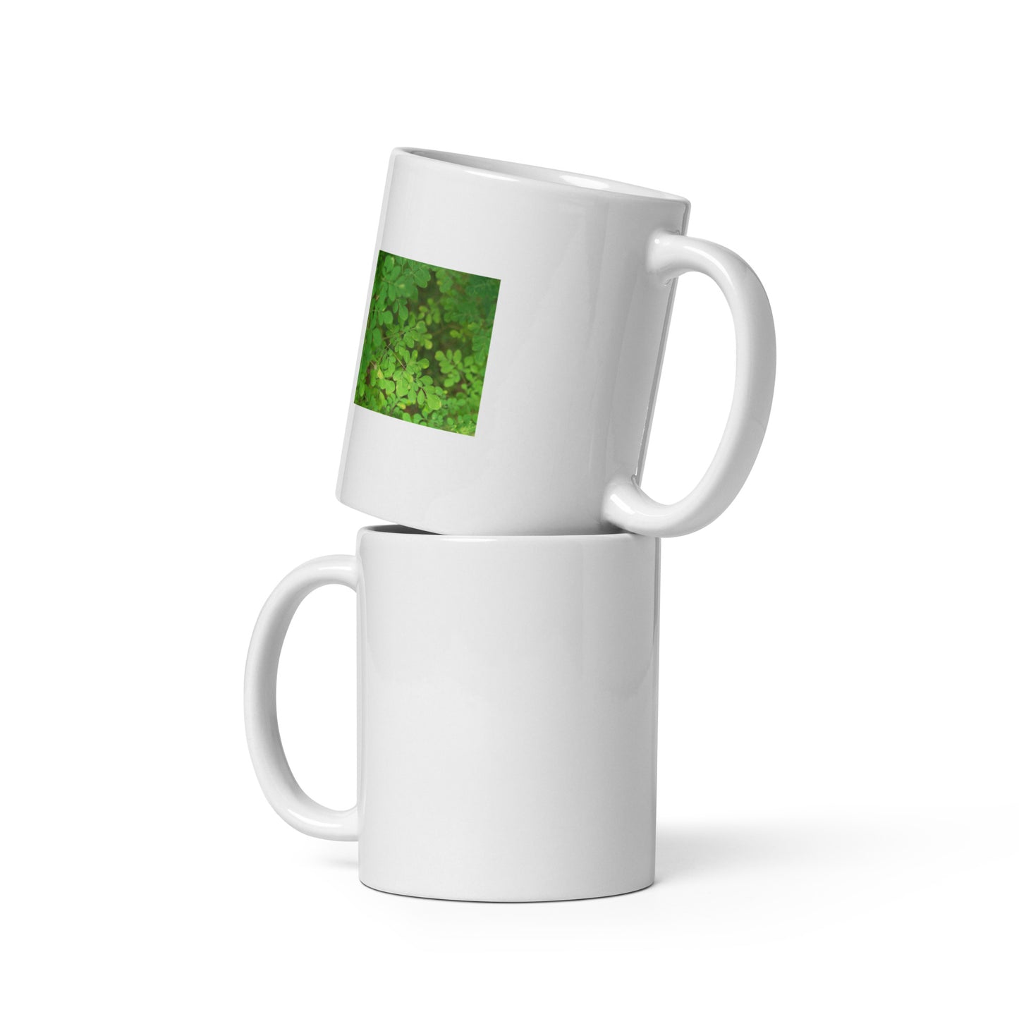 Matsukazesou Botanical Art – White Glossy Mug 11oz, Front View