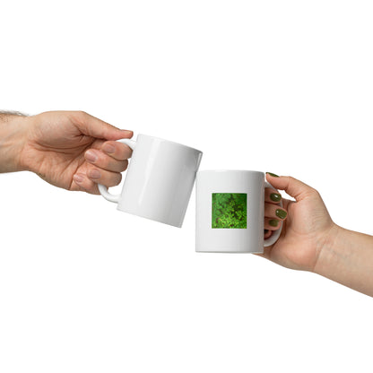 Matsukazesou Botanical Art – White Glossy Mug 11oz, Front View