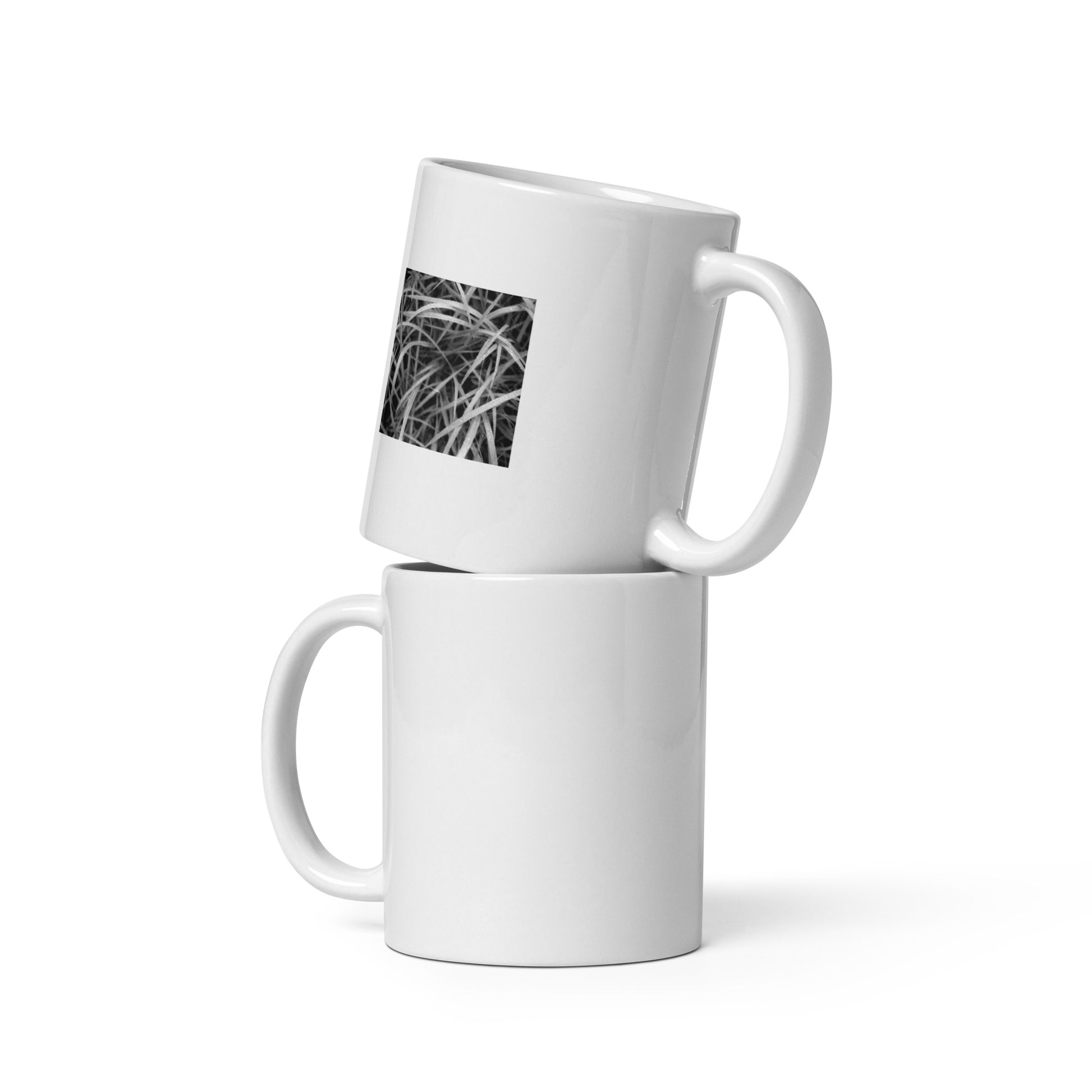 Weeds (B&W) Art – Ceramic Mug, Front View