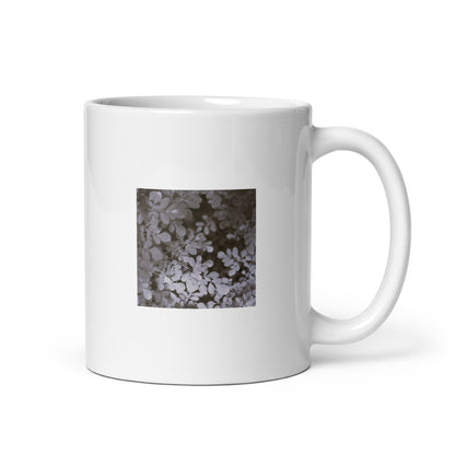 Matsukazesou Botanical B&W Art – White Glossy Mug 11oz, Front View