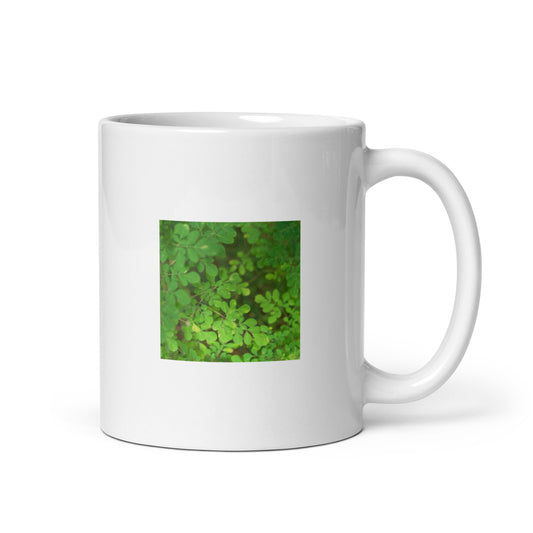 Matsukazesou Botanical Art – White Glossy Mug 11oz, Front View