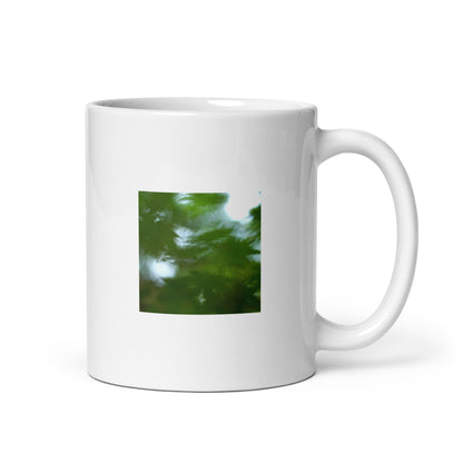 Maple Abstraction Botanical Art – White Glossy Mug 11oz, Front View