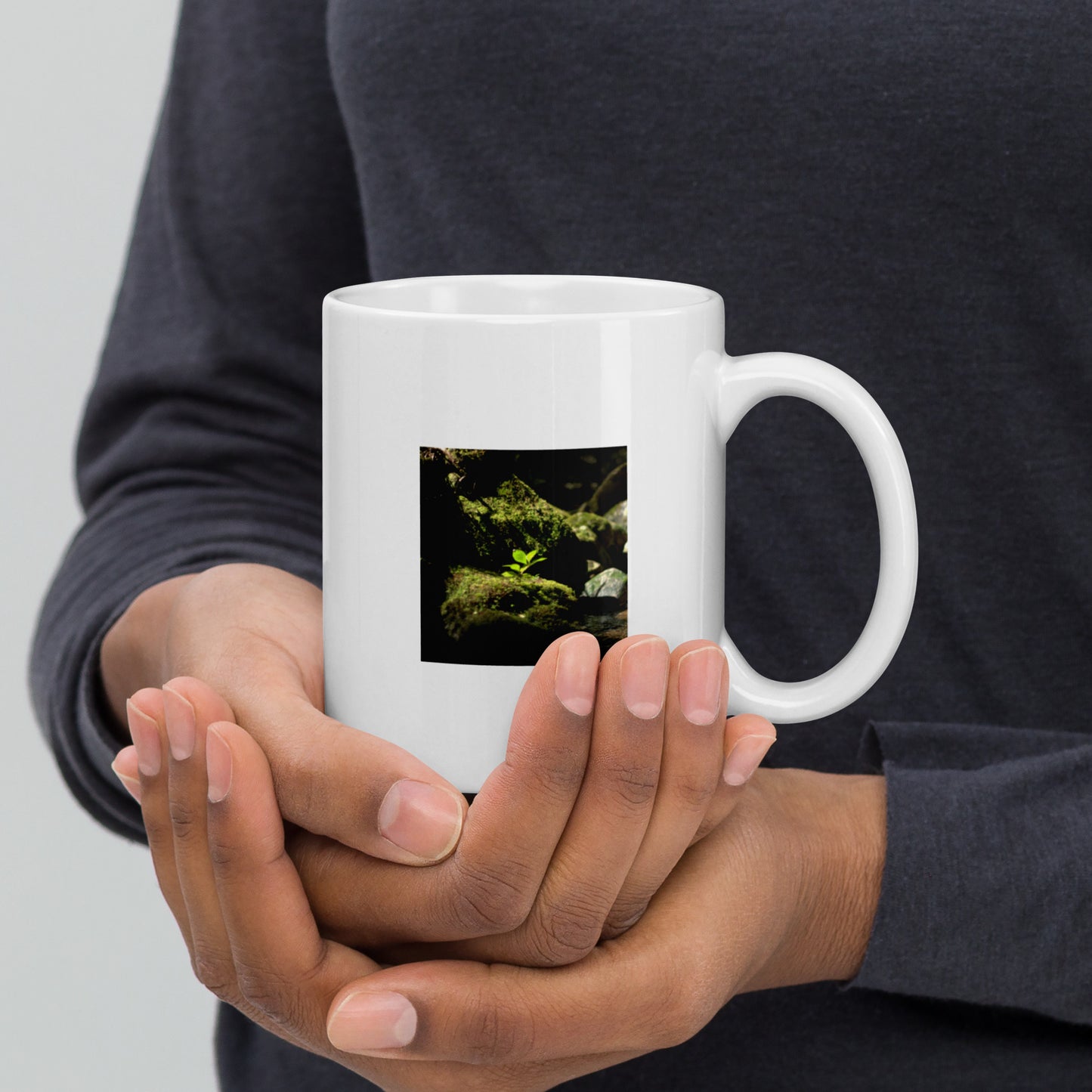 Plant on a Rock Art – Ceramic Mug, Front View