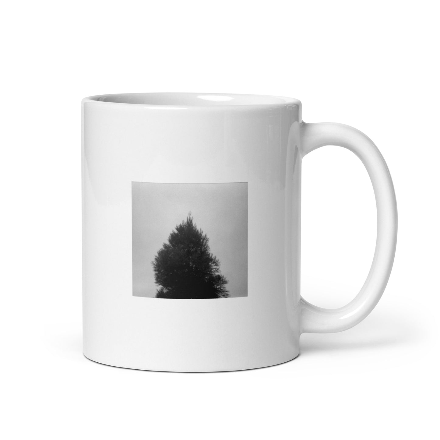 Fog and Trees (B&W) Art – Ceramic Mug, Front View