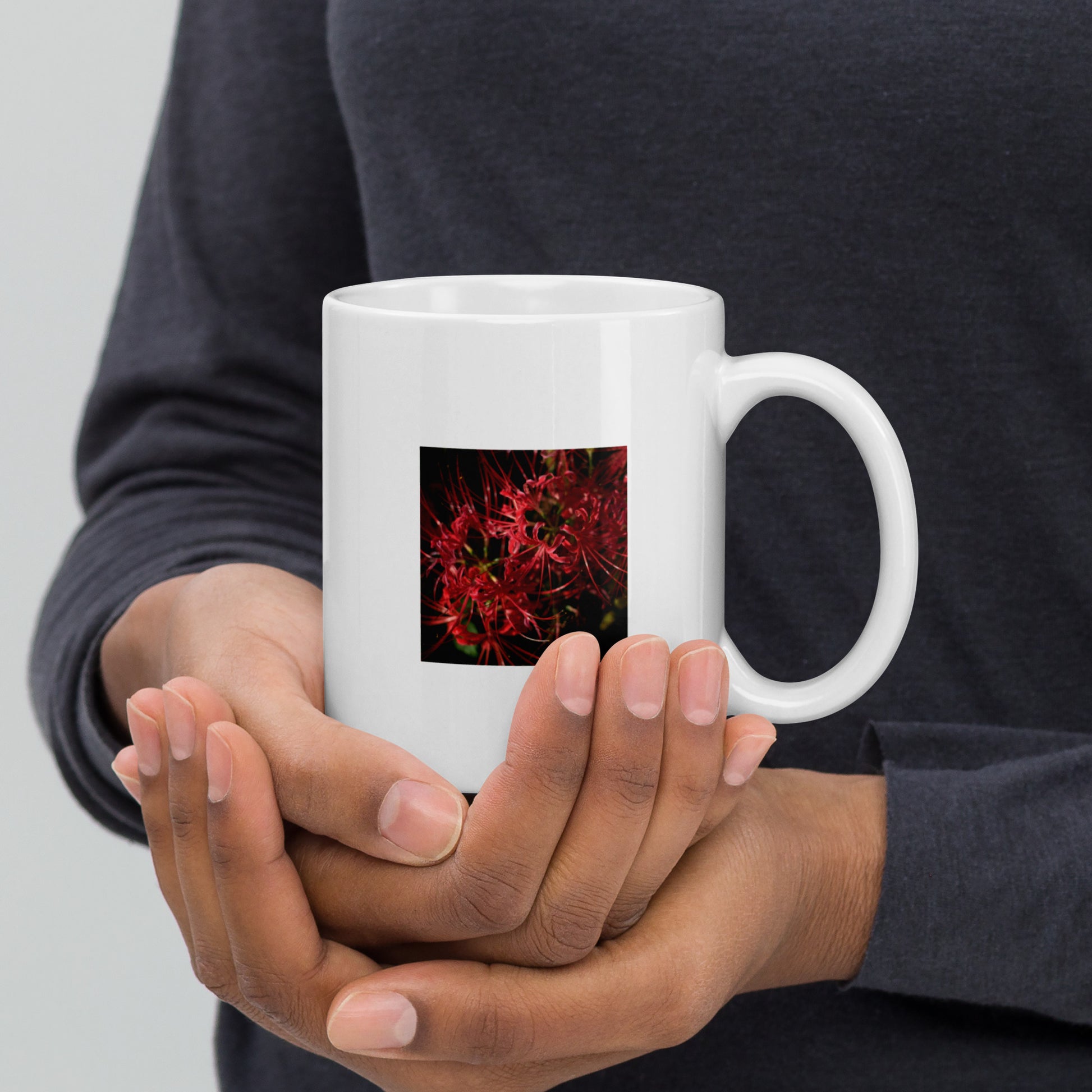 Red Spider Lily mug, front view